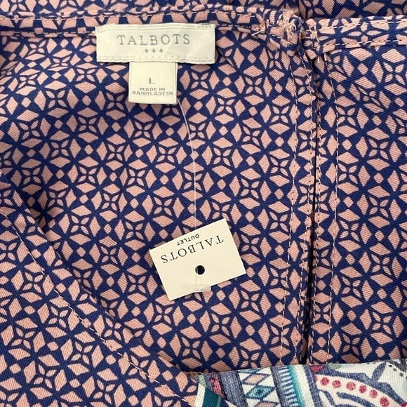 Talbots Print Tencel Tunic Blouse - Picture 10 of 11